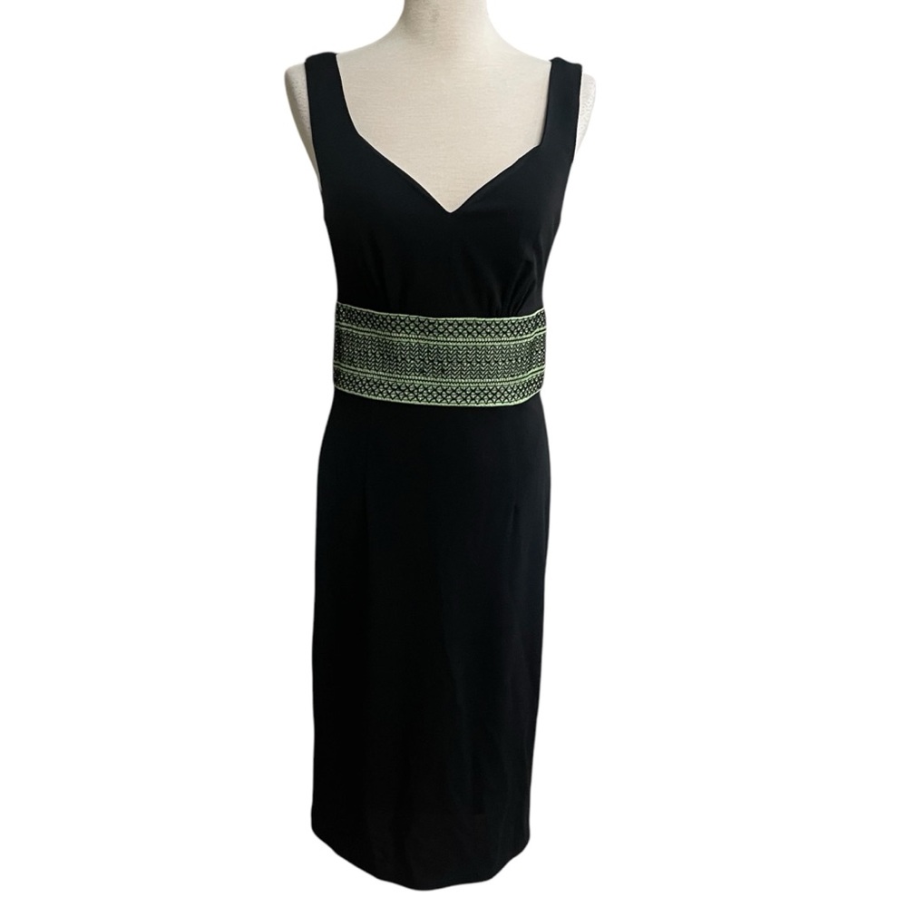 Kay Unger black With Lace Overlay cocktail /evening dress size 4 New Years Lined